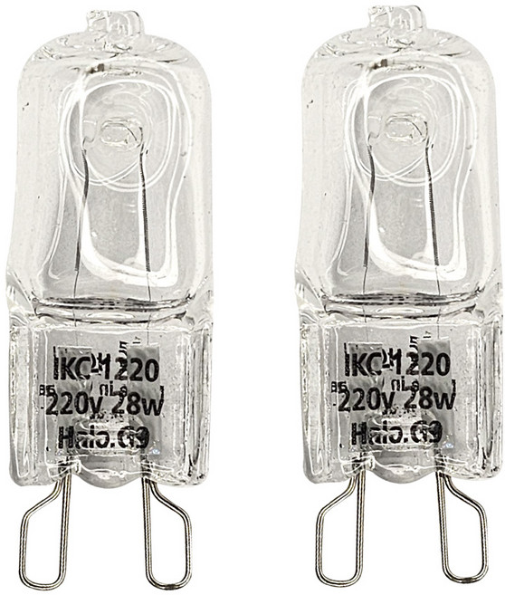 G9 28w 220V 핀램프 HALOSTAR 할로겐램프 노란빛, 2개, 전구색