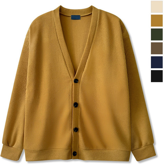 탑보이 남성 V넥 니트 베이직 가디건 남자 브이넥 아우터 간절기 (CA298)