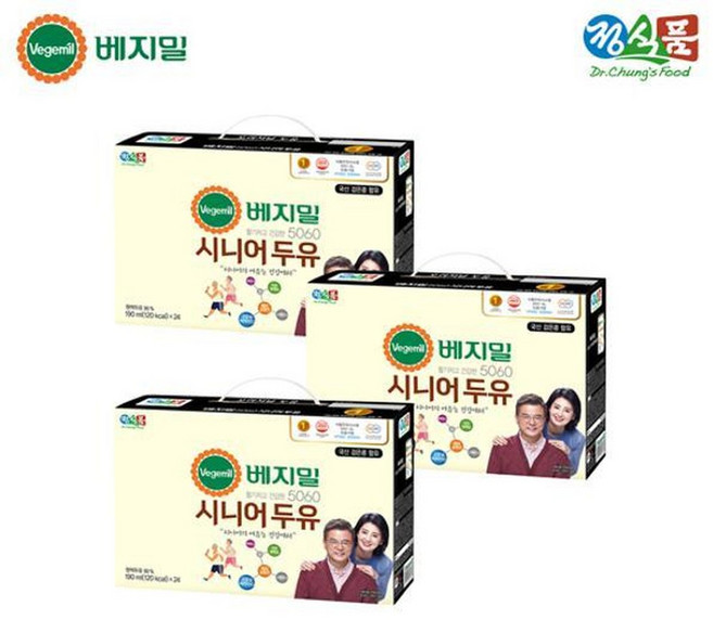 베지밀 5060시니어두유 190mlx72팩, 사이즈:단일, 190ml, 72팩