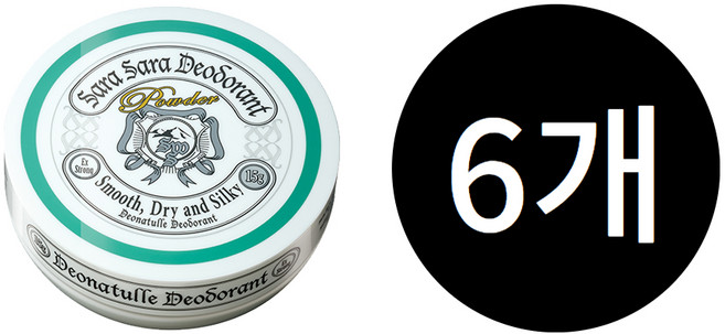 데오나츄레 약용 사라사라 데오드란트 파우더, 6개, 15g