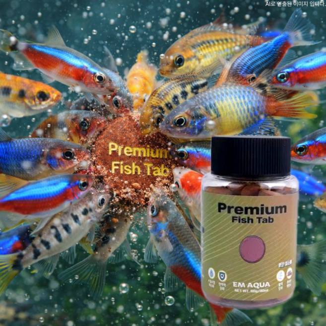 구피키우기 구피밥 소형어 유리에 붙이는 열대어 사료 피쉬탭, 1개, 90ml