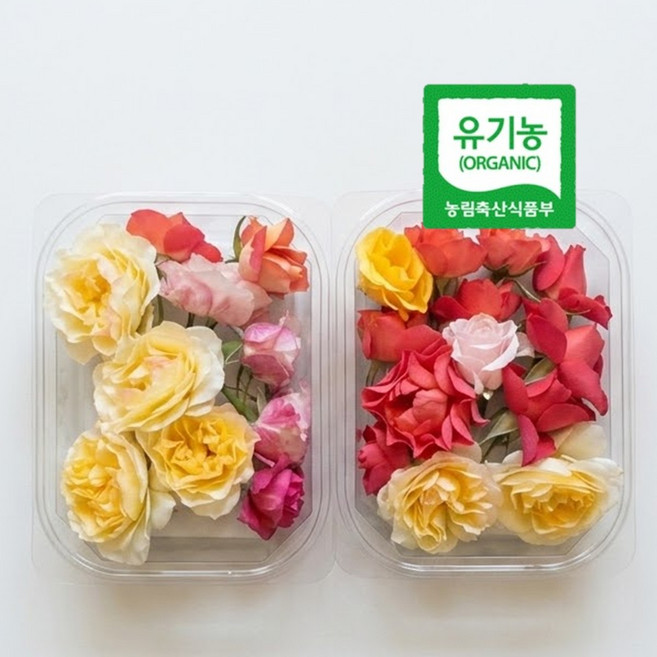 엔젤농장 유기농 식용장미꽃 먹는꽃 케이크데코 감성 플레이팅용 허브차 재료, 5개, 0.5g