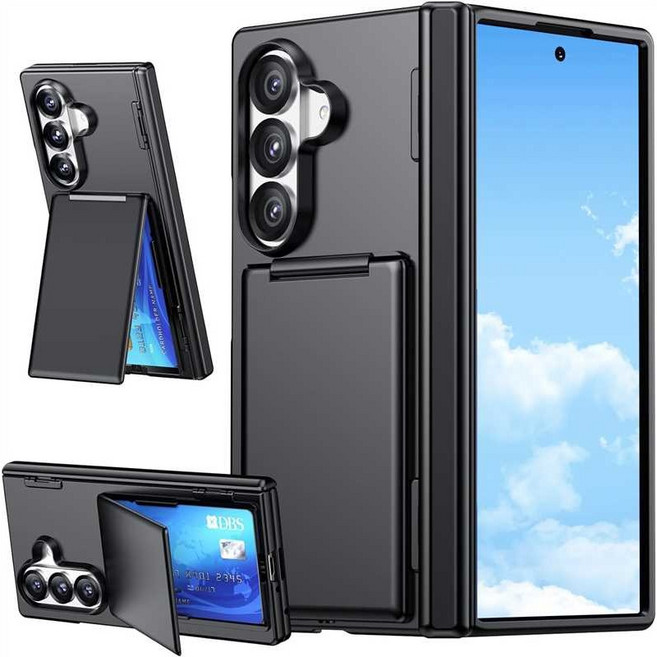 적용 갤럭시 Z폴드6 Z폴드 7케이스 카드 수납 힌지보호 풀커버 휴대폰 케이스XZF6F868