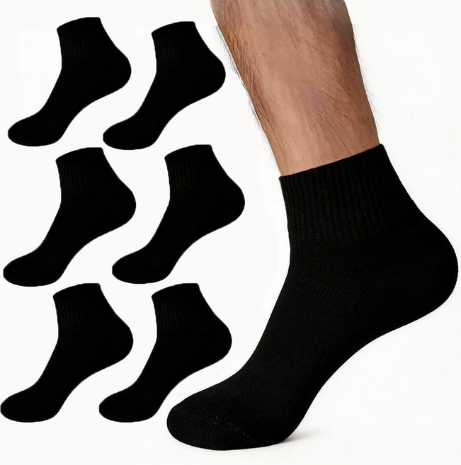 Le Gou 더베이직 남성용 스포츠 커버 중목 양말 남성 순면양말 6켤레