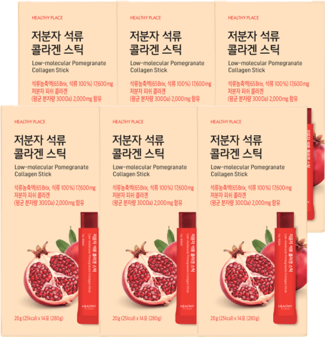 저분자 석류 콜라겐 스틱 (), 6박스, 20g, 1정