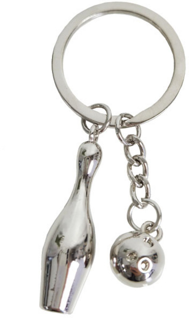 실버 볼링 공 핀 키링 2개, 1세트