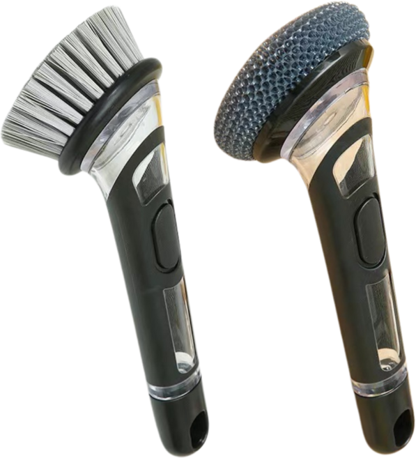 Mirsh 다용도 세제 일체형 수세미 세척솔, 2개, 그레이+그레이