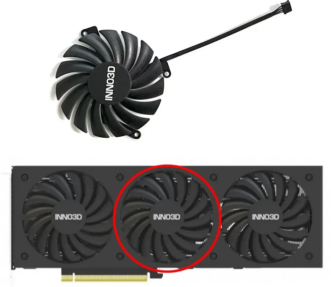 CF-12910S RTX3080 3070TI GPU 팬 (Inno3D RTX 3080 3070 Ti X3 OC 그래픽 카드용), 02 1 FAN