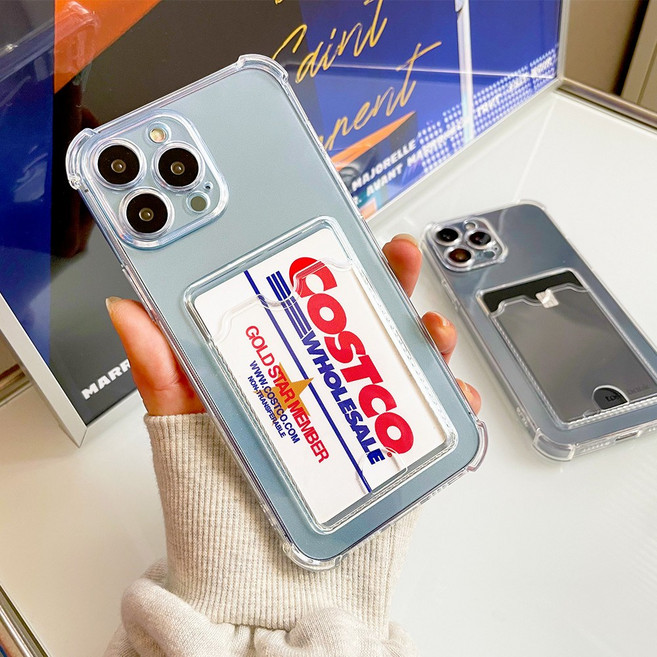 아이수트 카드 2장 수납 카메라 풀커버 방탄 투명젤리 휴대폰 케이스 + 스크레치 방지 보호필름