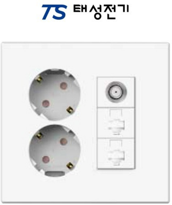 태성전기 틸인스 화이트 2구 콘센트+ 8p 2구 + CATV 2방(슬림형)