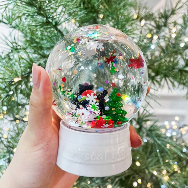 SANS 크리스마스 눈사람 스노우볼 DIY 만들기 세트, [5.까망이]