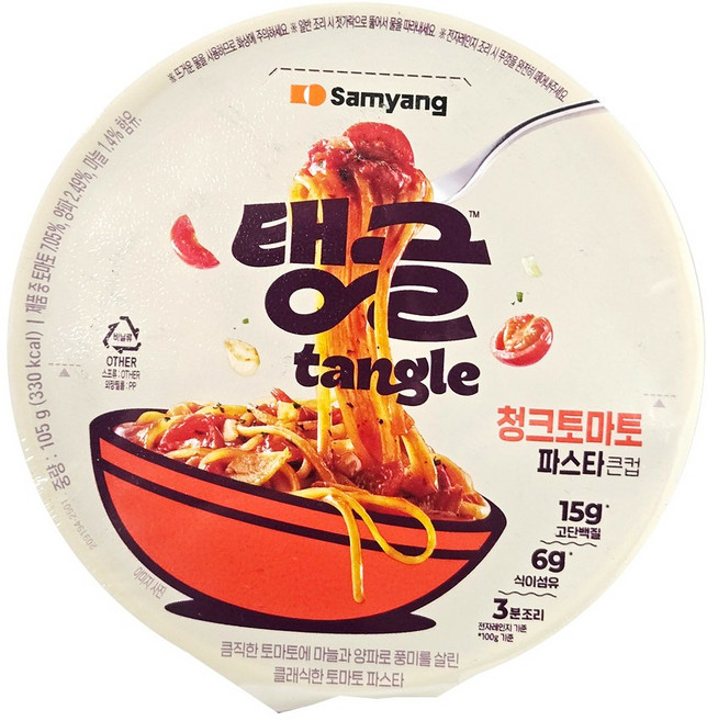 tangle 큰컵 청크토마토 파스타, 105g, 1개