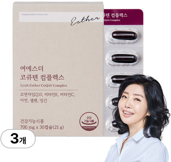 [본사직영] 여에스더 코큐텐 컴플렉스 국민영양 프로젝트, 3박스, 30정