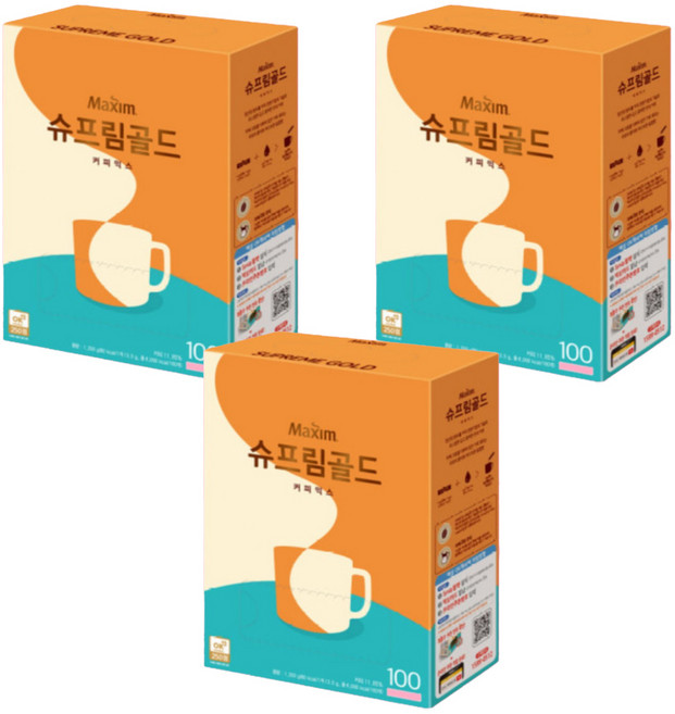 맥심 슈프림 골드 커피믹스, 13.5g, 100개입, 3개