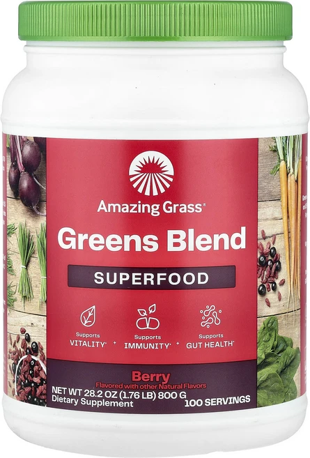 어메이징그래스 Green 슈퍼푸드 베리 800g(28.2oz), 2개 - 쿠팡
