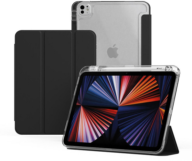 아이드 아이패드 클리어아머 애플펜슬 수납 케이스, 블랙, 1개