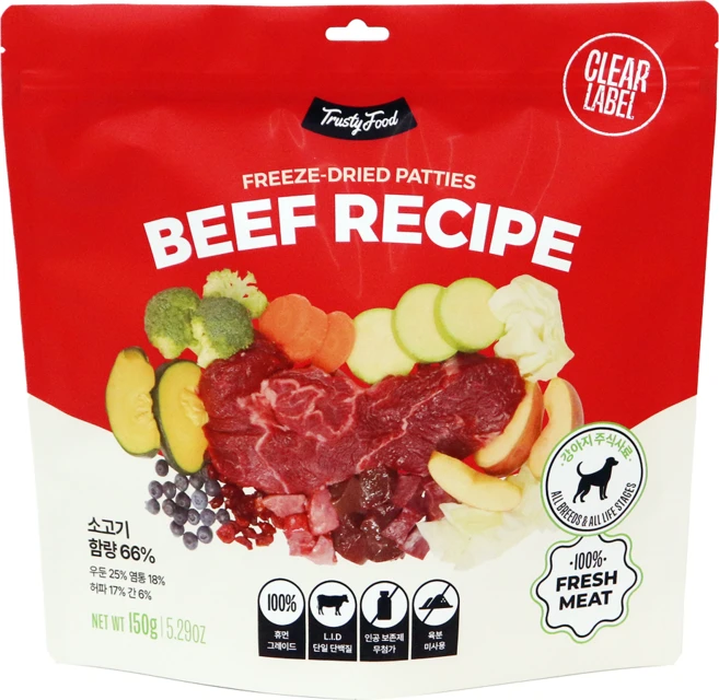 트러스티푸드 전연령 강아지 패티 동결건조 사료, 비프, 150g, 1개 - 쿠팡