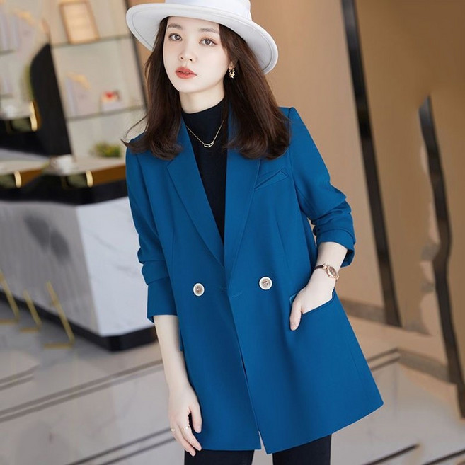 쩐쿠 가을 여성 카라넥 빅사이즈 데일리 캐주얼 자켓 8386