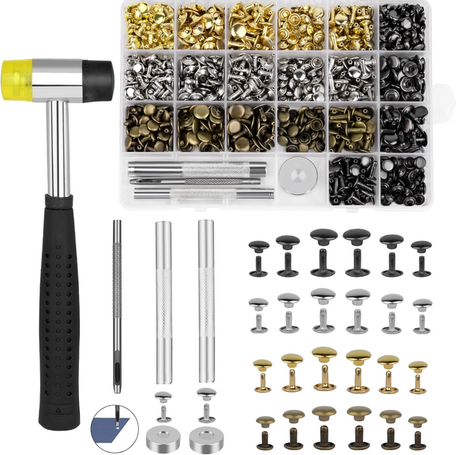 가죽수공도구 360종 리벳 가죽 수공예세트 6종 리벳도구, 1세트, 4색