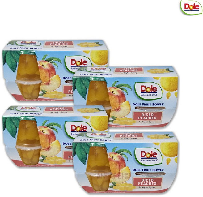 돌 다이스 복숭아 과일컵, 16개, 113g
