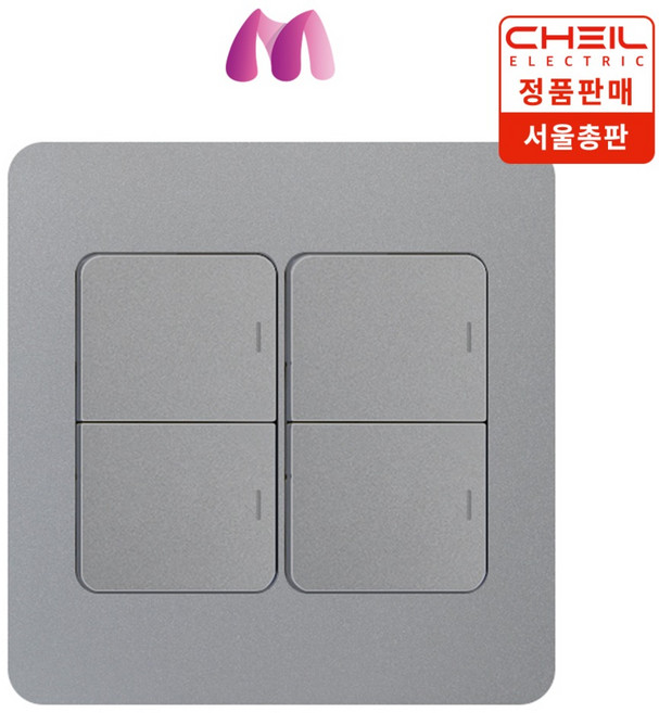 제일전기 디아트 실버 중 4구 스위치, 1개