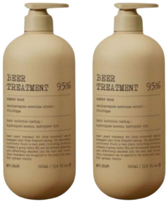 바이아우어 대용량 맥주효모 헤어팩 1000ml X2개, 2개, 1L