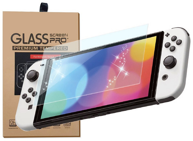 [OLED02] 블루라이트 액정강화유리(전면) /닌텐도 스위치OLED 호환 악세사리 /ED, 1개