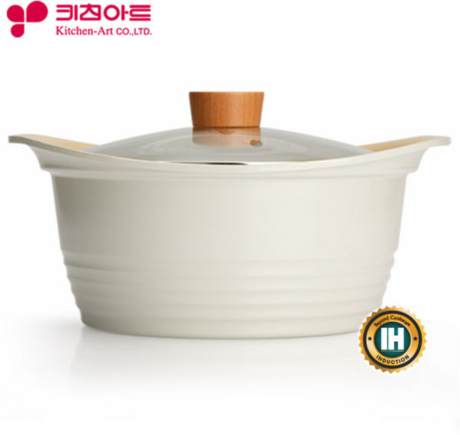 키친아트 IH 베이직 세라믹 냄비 인덕션, 양수냄비 24cm, 1개