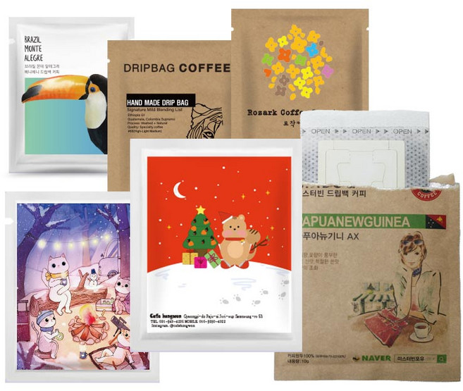 커피 드립백 티백 만들기 봉투 포장지 파우치 인쇄 주문 제작 흑백 100장, 1개, 단면(흑백)/크라프트지/105×130