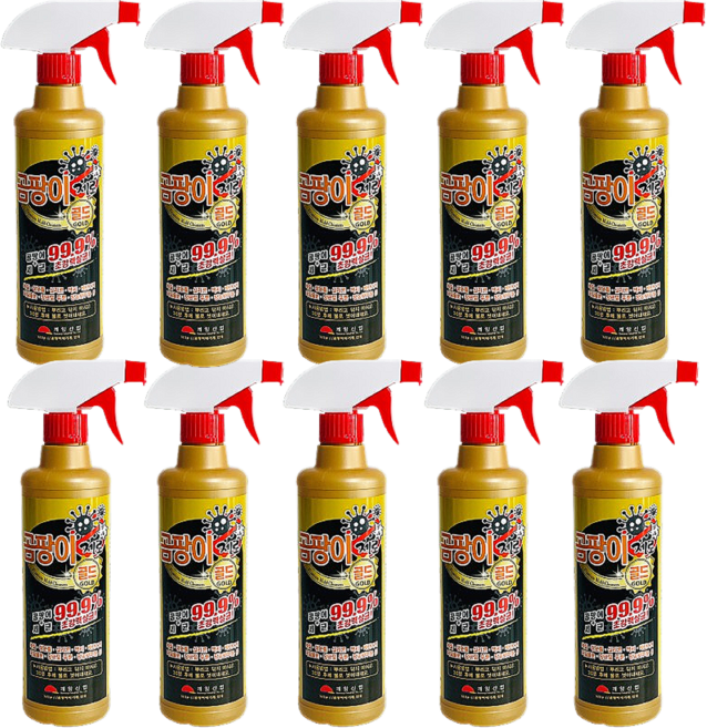 곰팡이제로골드500ml-10개 뿌려만주는곰팡이청소세제 곰팡이청소약품 욕실 베란다 벽지 곰팡이제거제 스프레이형 곰팡이균박멸 곰팡이세척제 세정제, 500ml, 10개