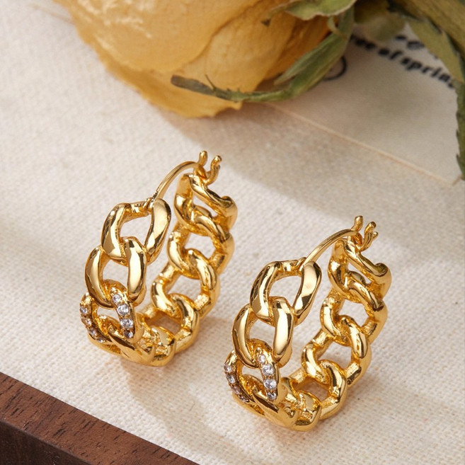 許我耀眼趙露絲許妍同款耳環女耳圈方圓臉輕奢高級感夏季耳扣耳飾