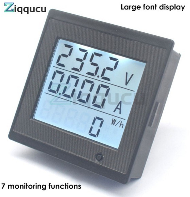 다기능 미터 AC80-300V 0-20A 전압 전류 전력 전기 에너지 110V 220V 전압계 LCD 디지털 디스플레이