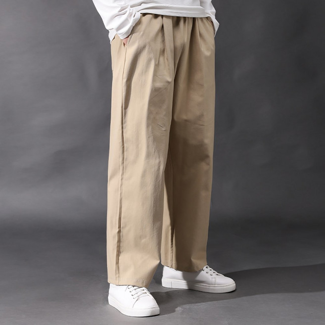 후앙스 핀턱 소프트 코튼 와이드 밴딩 팬츠 IDCP-754