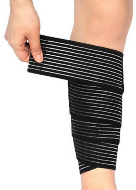 도나토르 1+1 벨크로 스포츠 압박 밴드 무릎 손목 팔목 발목 종아리 허벅지, 블랙, 1세트