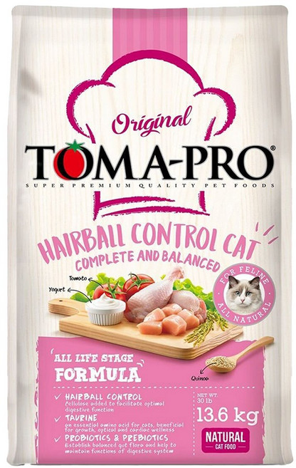 TOMA-PRO 優格 成幼貓 化毛高纖配方 乾飼料, 13.6kg, 1袋, 雞肉 + 米