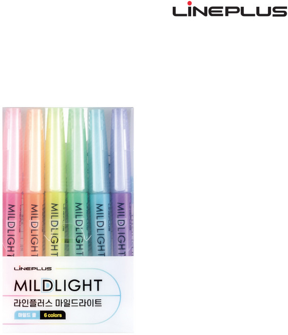 라인플러스 마일드라이트 6색 형광펜세트 (마일드쿨), 마일드쿨 6색