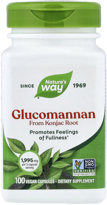 행복하세요 Nature's Way 곤약 뿌리 추출 글루코만난 비건 캡슐 100정(캡슐 1정당 665mg) 건강하시구요, NaturesWay곤약뿌리추출글루코만난1995mg베지캡, 1개, 100정