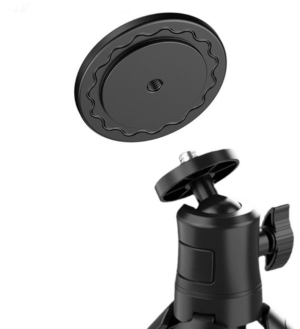 MAGYAS 맥세이프 삼각대 셀카봉 마운트 해드 1/4 나사, 블랙, 1개