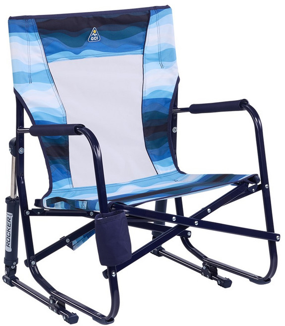 [미국 GCI 정품] 아웃도어 로우체어 폴딩체어 캠핑의자 야외 흔들 스윙체어, 1개, 블루