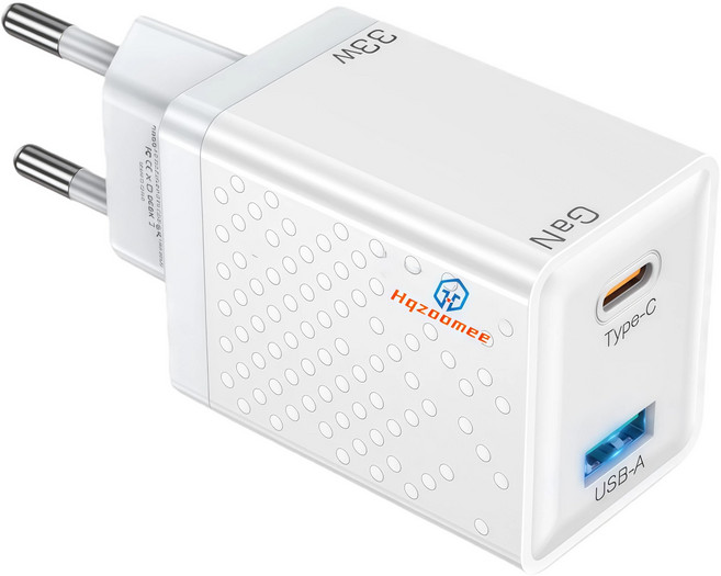 초고속 33W PD PPS QC3.0 GaN 2포트 휴대폰 초고속 충전기 어댑터CDT0594, 1개, 화이트white-33W