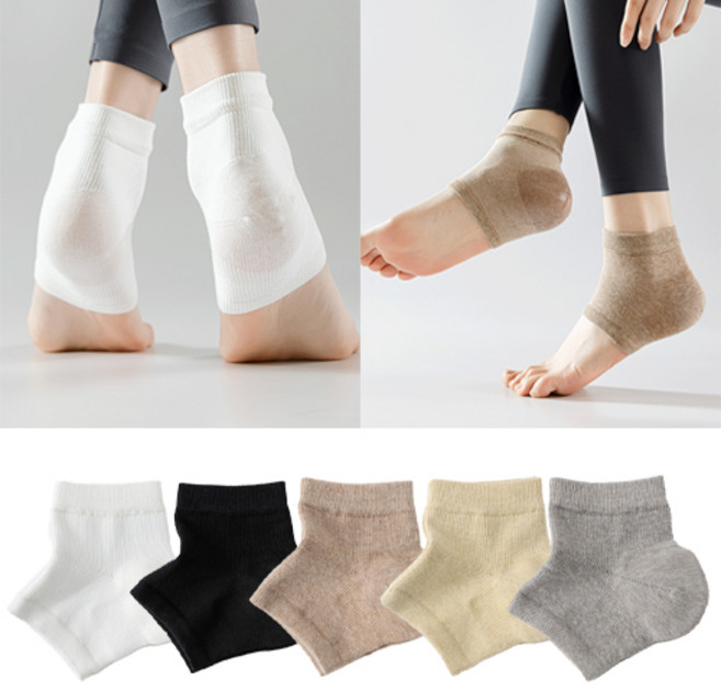PARANKC 실리콘 뒤꿈치패드 수면보습양말 순면 각질케어 풋패드 남여공용 5종세트