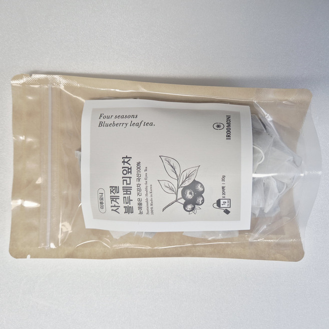 국내생산 이루모니 블루베리잎차 눈에좋은 티백 차 TEA, 블루베리잎차 (1gX20티백)1봉, 1g, 1세트, 20개입, 1g