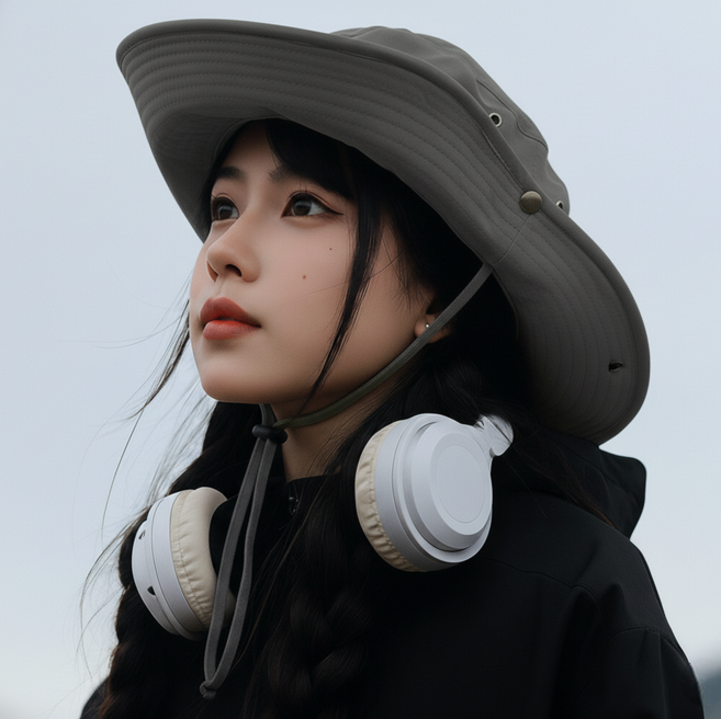 포미온 소대두조절 큰챙 방수 햇빛차단 남녀공용 버킷햇, 스톤 그레이