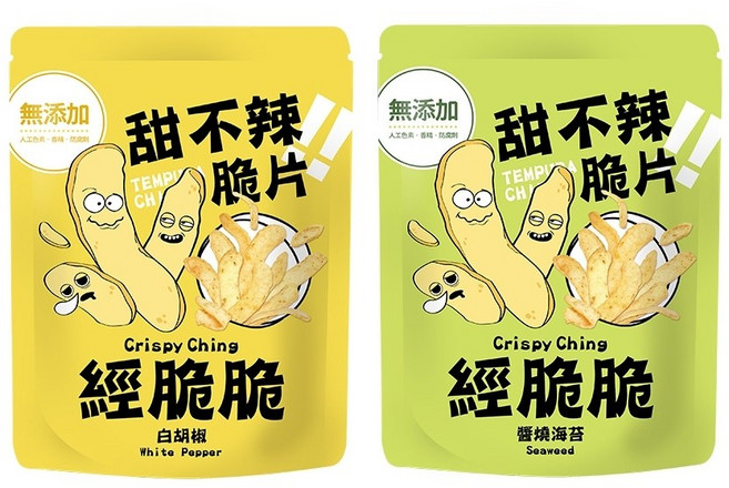 經脆脆甜不辣脆片 酥脆涮嘴 非油炸健康零食 獨立包裝方便攜帶, 1個, 醬燒海苔