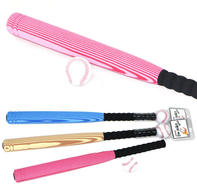 스펀지 야구배트 공세트 60Cm 어린이 안전 야구방망이 소프트 폼배트 베이스볼, 우드, 1개