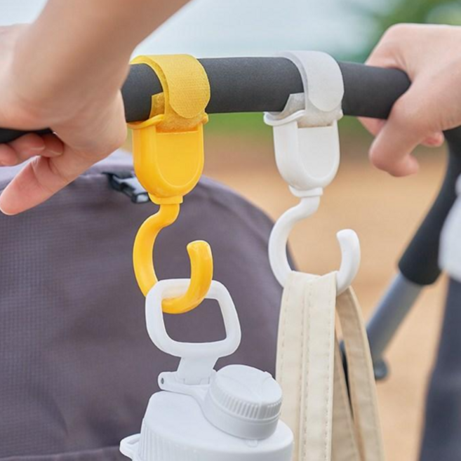 아베니스 슈퍼그립 유모차 걸이 고리 걸이 회전형, 블랙, 1세트