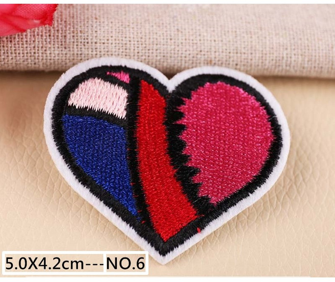 皮卡布 刺繡布貼 眼睛圖案 燙布貼 補丁, 1個, 6號,貼紙(513L)