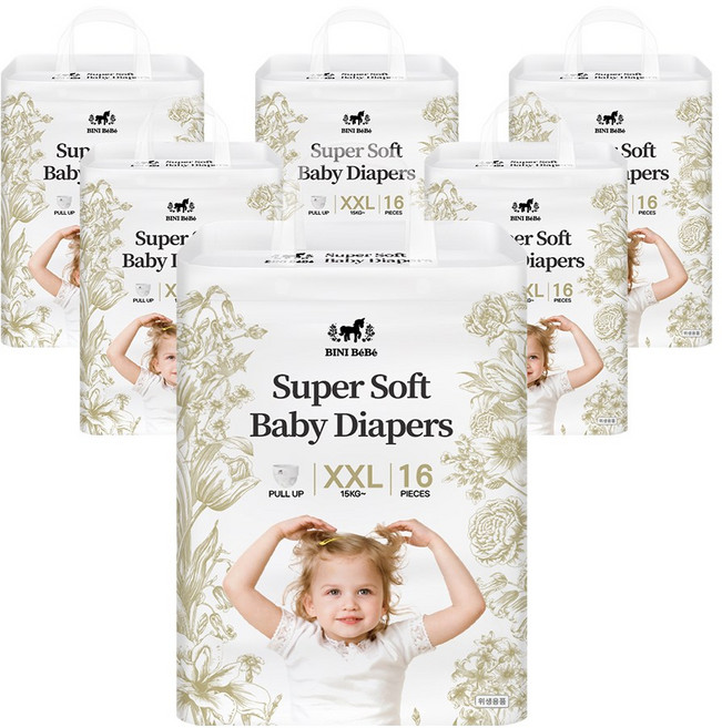 비니베베 프리미엄 팬티형 기저귀 유아용, 점보형(2XL), 96매