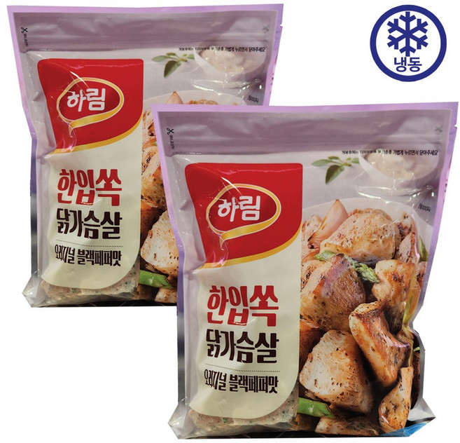 하림 한입쏙 오리지널 블랙페퍼 닭가슴살, 2개, 800g