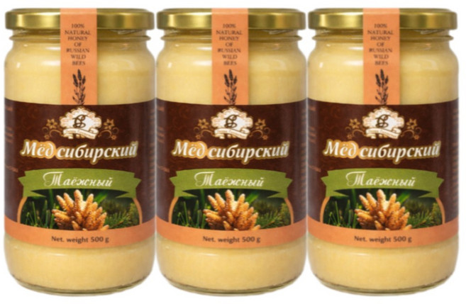 시베리아 타이가꿀 세계5대 명품꿀 러시아 알타이 토종 야생화 숙성 수입 자연산 벌꿀, 500g, 3개